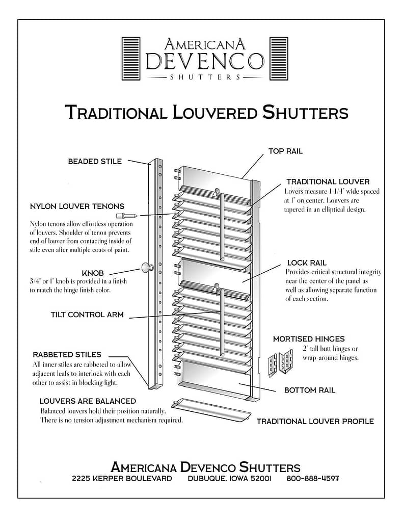 Traditional Louvered Shutter Diagram