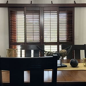 Rolling Shutters for patio doors Stained Plantation