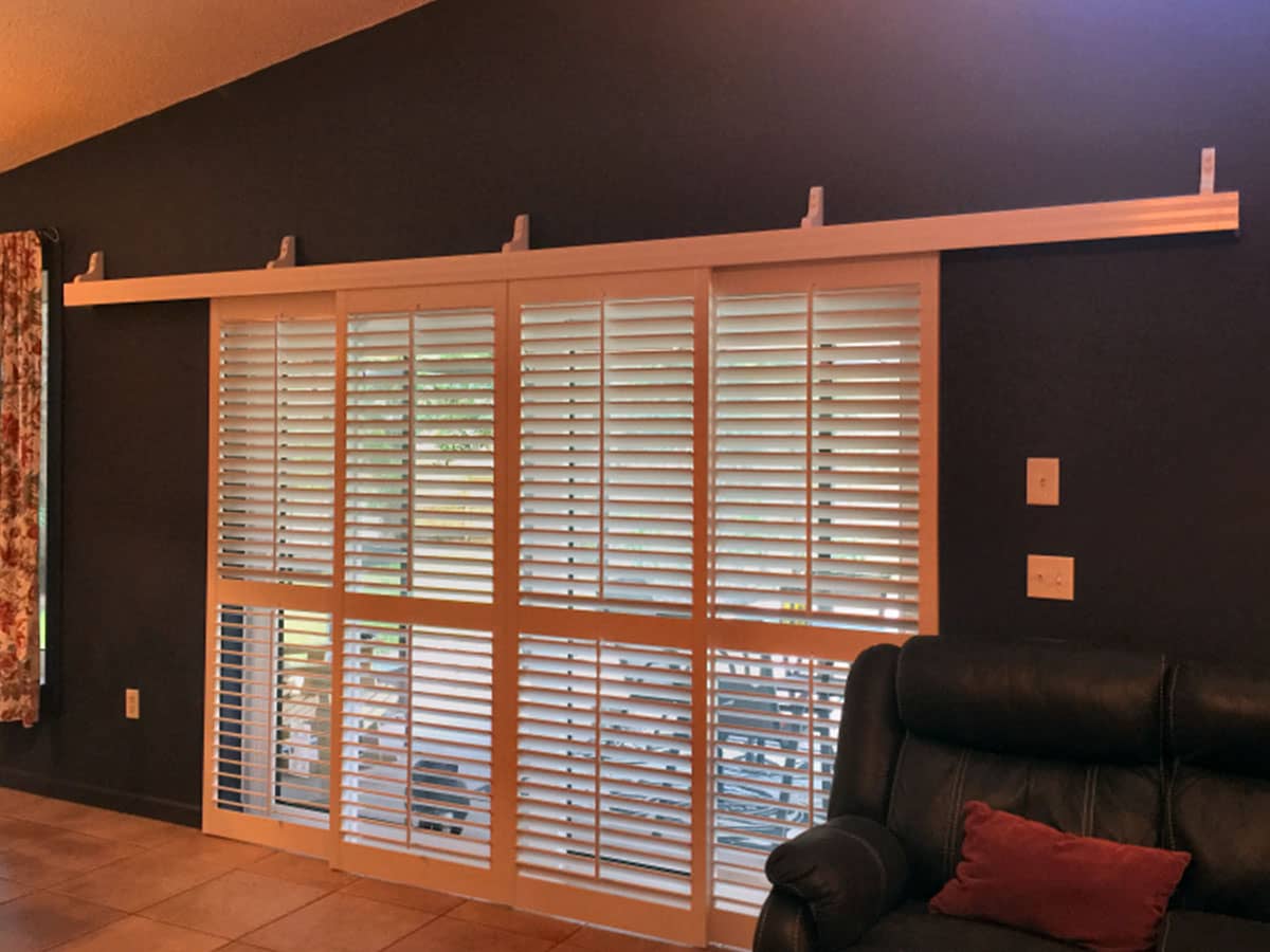 Sliding ByPass Shutters for patio doors Wide Plantation
