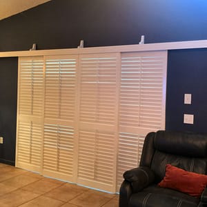 Sliding ByPass Shutters for patio doors Plantation Closed Louvers