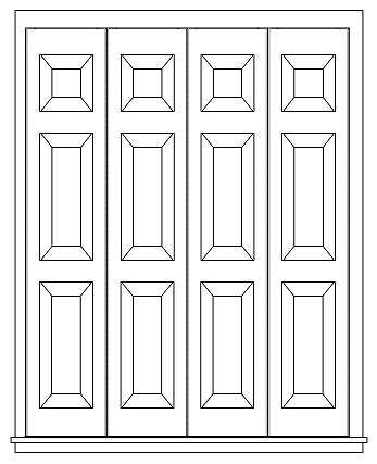 3 panel colonial raised panel shutter diagram
