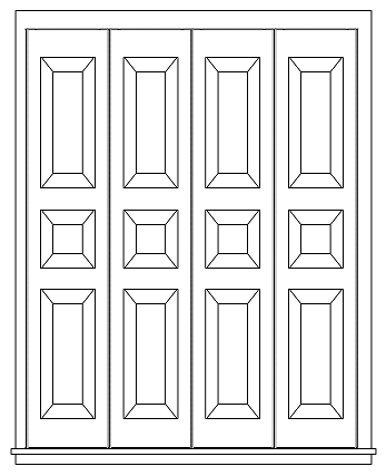 Georgian single hung raised panel shutter diagram