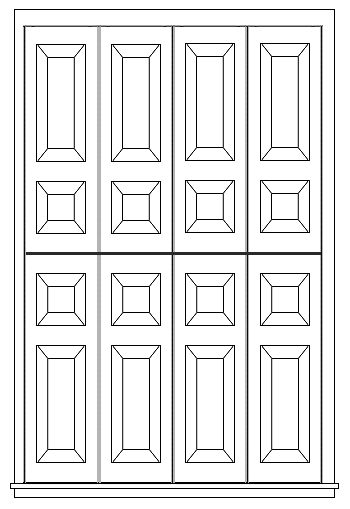 old salem double hung raised panel shutter diagram