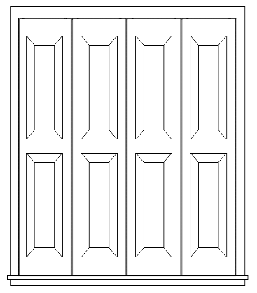 Roanoke single hung raised panel shutter diagram
